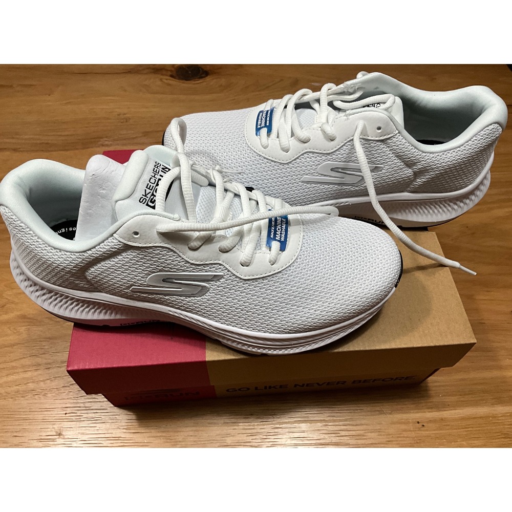 Skechers GOrun Consistent 2.0 White Running Shoes 128605 WBK Womens 9
